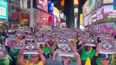 #BrazilWasStolen movement is accusing electoral fraud today in Times Square NYC.