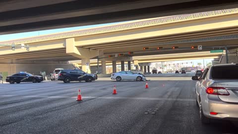 Las Vegas Traffic Accident - Nevada Highway Patrol Clears the Road - Sahara at I-15