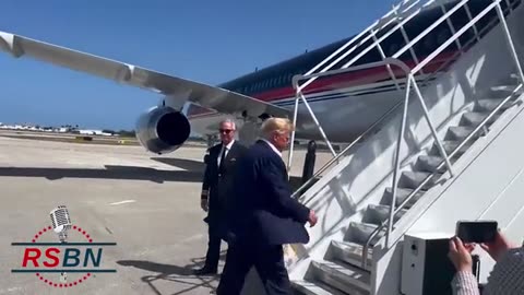 EXCLUSIVE: President Trump boards Trump Force One to head to his RALLY in Waco, Texas!