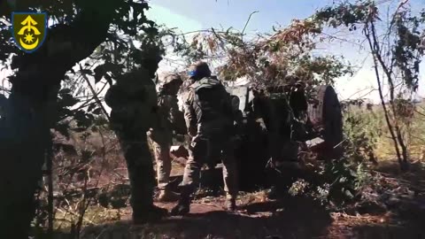 Footage From Ukrainian Artillery Crew