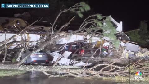 Homes Damaged As Strong Storms Move Across Texas