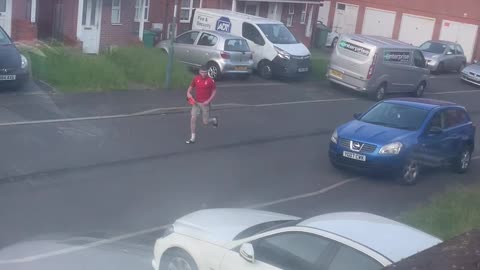 Pigeon Chases Man Down Street