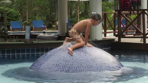 Hotel Pool Jumps Fun - Maldives Holidays