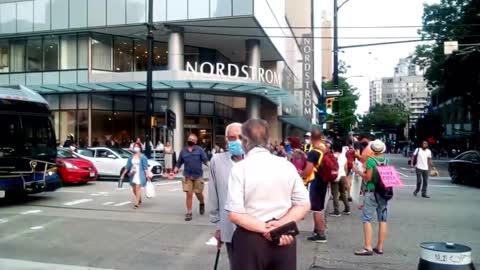 Environment Protestors Block Vancouver Street.