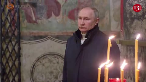 Putin attends Orthodox Christmas service by himself in Kremlin