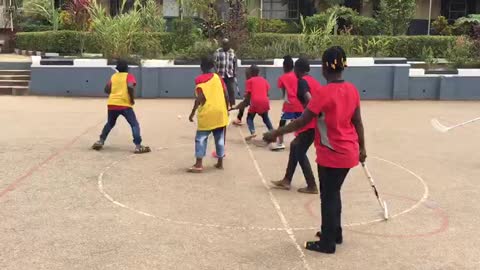 Chosen charity home floorball club team Training.