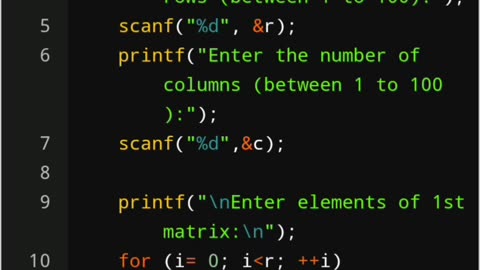 C Program to Add Two Matrices Using Multi-dimensional Arrays ⚡|| Full Explanation 💫