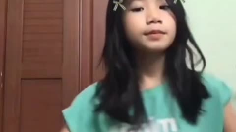 little girl is addicted to swaying