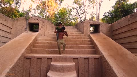 Water Slide Park into Underground Swimming Pool House 02