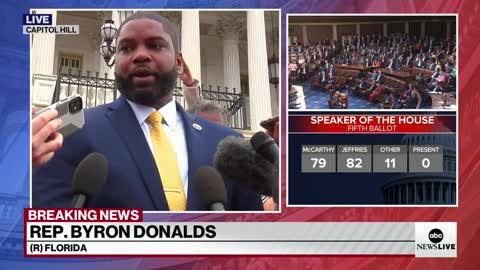 The remarks made by Rep. Byron Donalds during the fifth round of voting for the new speaker