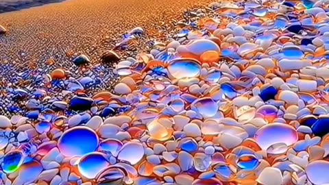 Beach with colorful stones