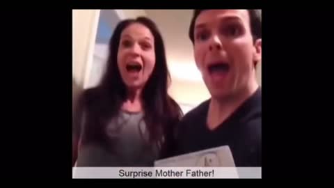 Surprised his parents