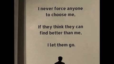 Never force anyone to choose You