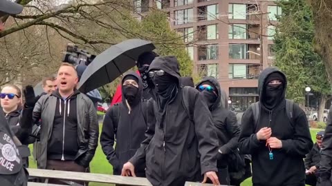 Jan 20 2020 Seattle 1.3 Seattle Antifa Man is Yelling 'Drop Dead and Die' at Black Trump Supporters.