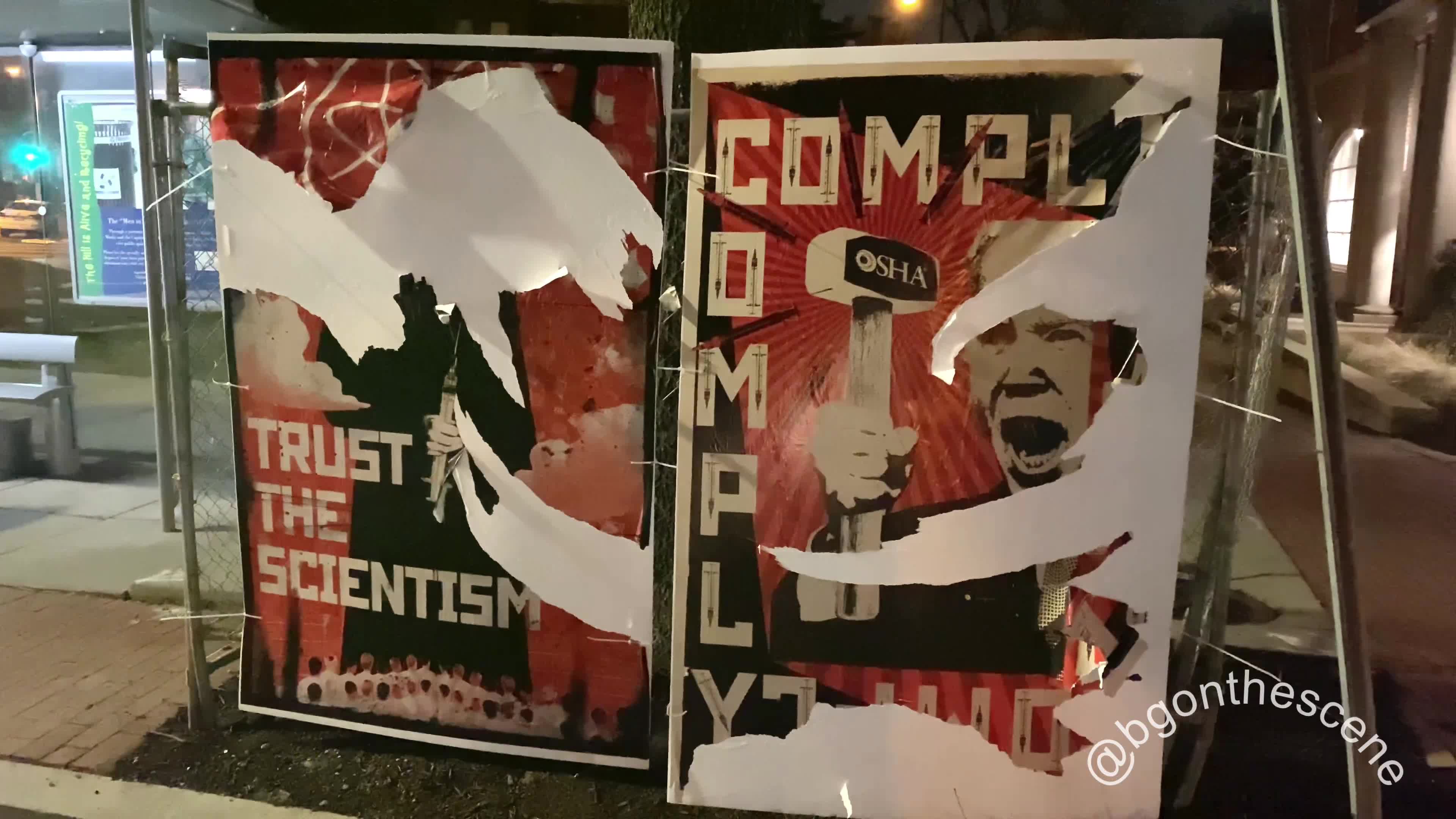 Posters Mocking Covid Mandates Spotted in Washington D.C.