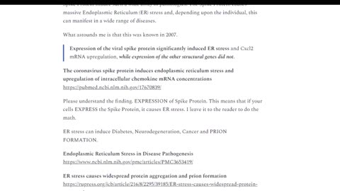 The viral spike protein causes Endoplasmic Reticulum stress