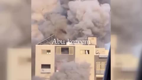 Horrifying moment Israeli forces bomb a building in Gaza