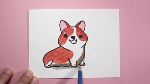 How to draw cute dog for kids