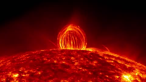 NASA fiery looping rain on the sun