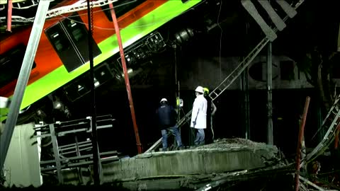 Search for survivors after overpass collapses in Mexico City