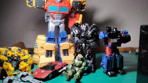 Transformers age of Extinction Autobots grouping up stop motion