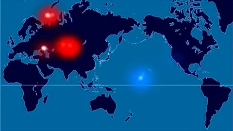 A Time-Lapse Map of Every Nuclear Explosion Since 1945 - by Isao Hashimoto