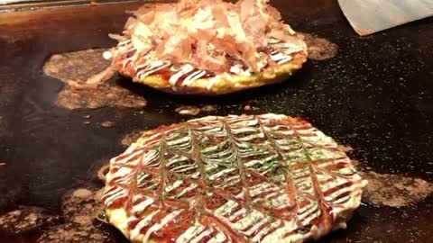 Japanese okonomiyaki cuisine