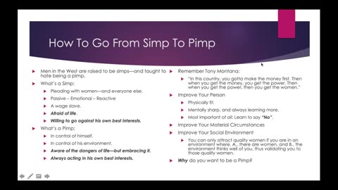 CRP Weekly Webinar #27: How To Go From Simp To Pimp