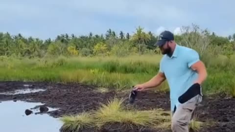 Man trying long jump