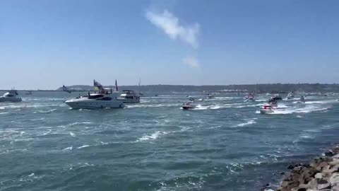 Trump Boat parade in San Diego, California