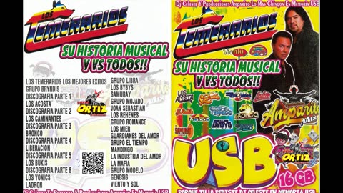 USB Temerarios Su Historia Musical VS Todos!! Amparito---Discos Ortiz 2024