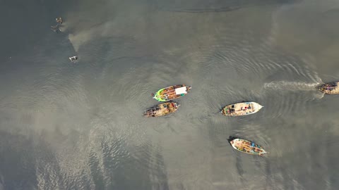 Wha Nice Boats Traversing The River Bangladesh