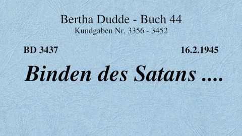 BD 3437 - BINDEN DES SATANS ....