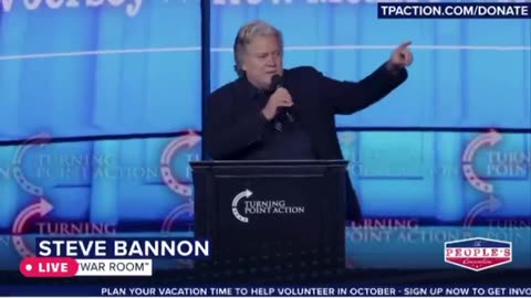 Steve Bannon Delivers Fiery Speech At Turning Point USA Conference In Detroit