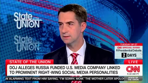 Tom Cotton to CNN: Foreign Money Bad, But Memes Don’t Swing Elections 🇷🇺🇨🇳🖼️