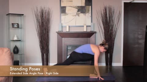 yogas pose - extended side angle right