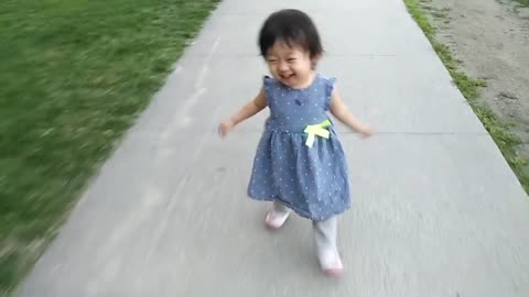 Baby is running super fast