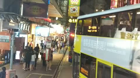 Hongkong road's memory, KMB, night view, Mongkok back to Shamshuipo