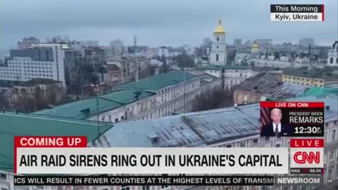 Air Raid Sirens are Heard in Kyiv and CNN Cuts to an Applebee's Commercial