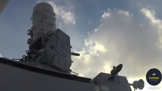 USS Sterett fires its Phalanx Close-In Weapons System (CIWS)