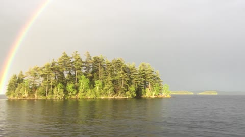 Double Rainbow at Moosehead Lake in Maine