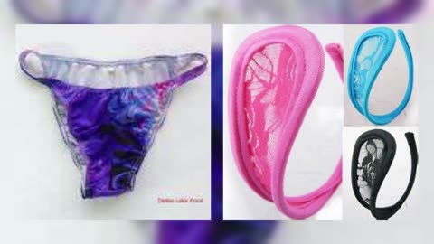 Sexy Women Sequin C string Thong Panties Made with Clipchamp