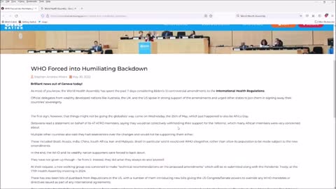 WHO 'Reforms' Agreement FAILS in World Health Assembly When 54 Nations Say NO