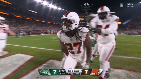 Kareem Hunt's ninth rush TD of '23 gives Browns 13-7 lead