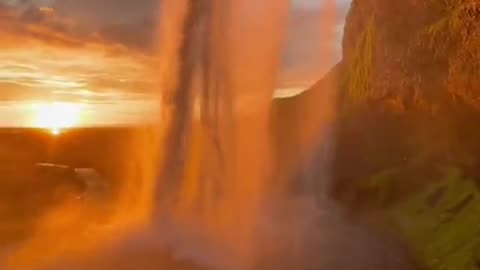 Waterfall in Iceland.