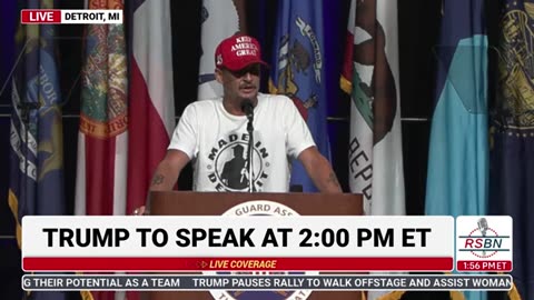 WATCH: Kid Rock Introduces Trump at National Guard Event in Detroit, MI - 8/26/24