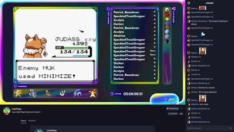 Night Team Beats Elite Four Koga! - Cozy.tv Plays Pokemon Crystal