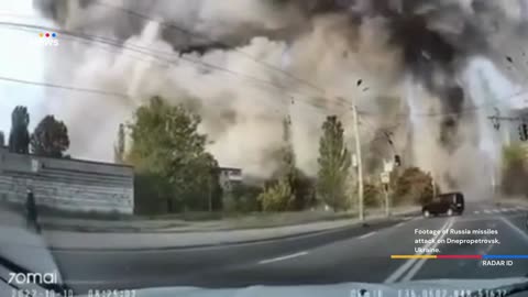 Footage of Russian missiles attack on Dnepropetrovsk, Ukraine.