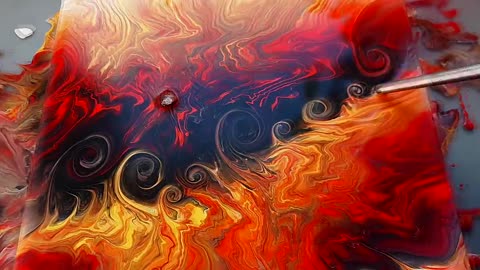 Abstract Painting - Fiery swirl