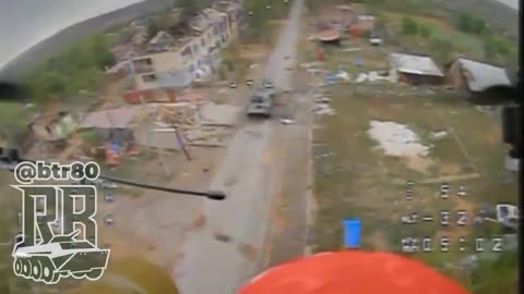 Russian FPV drones attack a Ukrainian BTR-70 in the Pokrovsk area